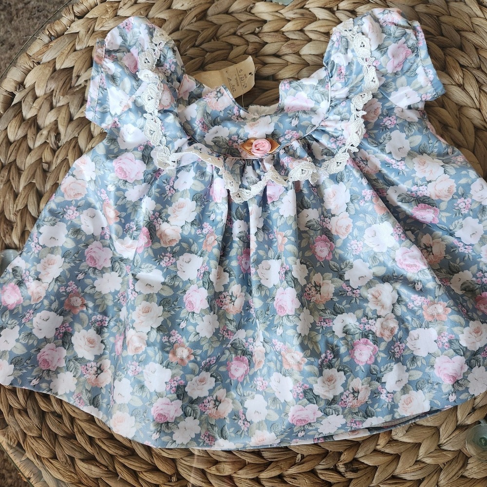 VTG NWT Deadstock Baby Girl's Floral &‎ Lace C. I. Castro & Co 90s 3 Month Dress